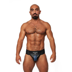 Mr B - Mister B Jockstrap en cuir Mister B Noir-Bleu